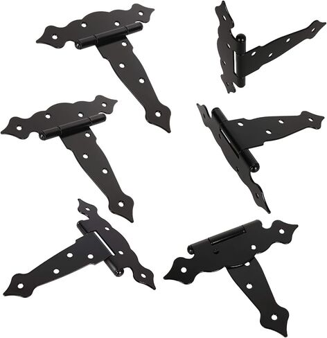 10 قطع مفصلات T شديدة التحمل، مفصلات بوابة سوداء 25.4 سم للباب الخشبي أثقل، مفصلات حزام من الحديد المطاوع مقاومة للصدأ بوابات باب الحظيرة المحمل، مفصلات باب معدني للأسوار فتحات خزائن in Kuwait