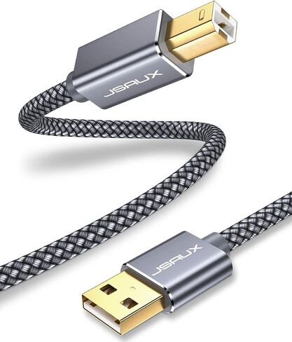 JSAUX Printer Cable 6.6FT, USB Printer Cord for HP Canon Dell Epson in Kuwait