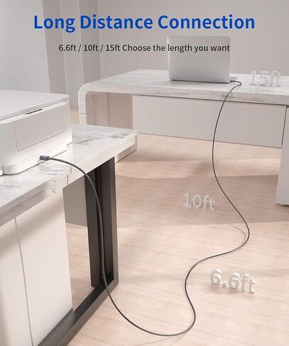 JSAUX Printer Cable 6.6FT, USB Printer Cord for HP Canon Dell Epson in Kuwait