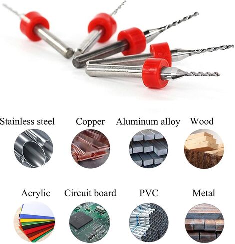 TA-VIGOR Micro Drill Bit -10pcs 0.7mm PCB Drill Bits with 1/8 Inch Shank Tungsten Carbide Rotary Tool for Print Circuit Board/Stone/CNC Engraving in Kuwait