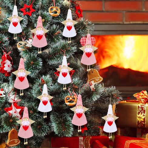 6 قطع من زخارف دمية الملاك لعيد الحب من القطيفة، زينة يد الملاك المعلقة مزينة بقلب أحمر، حرف ملاك، ديكور الجان للمنزل، باب الشجرة، ديكور حفلات الحائط، طرازان، وردي، أبيض in Kuwait