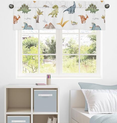 Sweet Jojo Designs Window Treatment Valance for Blue and Green Modern Dinosaur Collection in Saudi Arabia