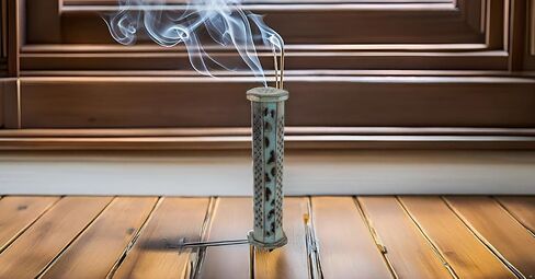 Wooden Incense Stick & Cone Burner Holder Tower Large Organic Eco Friendly Ash Catcher Agarbatti Holder Rustic Style Hand Carved for Meditation Yoga Aromatherapy Home Fragrance Products (Blue) in Saudi Arabia