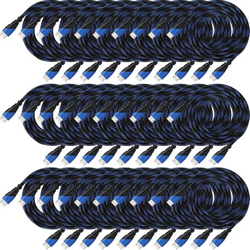 كابل كانايو 30 حزمة 4K متوافق مع منفذ HDMI كابل إلكتروني بطول 6 أقدام لنقل السرعة العالية سلك مجدول 48 جيجابت في الثانية متوافق مع جهاز العرض، PS5، PS4، الكمبيوتر المحمول، الشاشة، التلفزيون، الكمبيوتر in Saudi Arabia