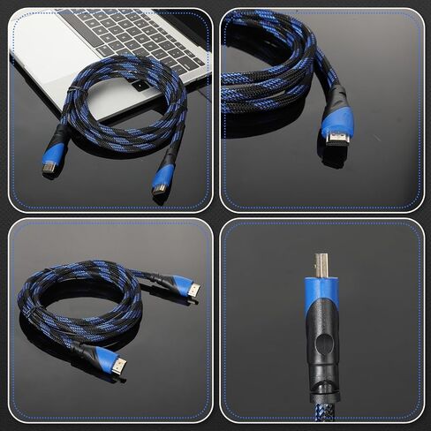 كابل كانايو 30 حزمة 4K متوافق مع منفذ HDMI كابل إلكتروني بطول 6 أقدام لنقل السرعة العالية سلك مجدول 48 جيجابت في الثانية متوافق مع جهاز العرض، PS5، PS4، الكمبيوتر المحمول، الشاشة، التلفزيون، الكمبيوتر in Saudi Arabia