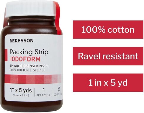McKesson Packing Strip, Sterile, Iodoform, 100% Cotton, 1/4 in x 5 yds, 12 Count in Saudi Arabia