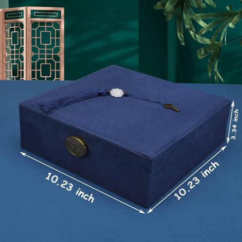 GYJOYERO Jewelry Box for Women Girls Ear Stud Jewellery Organizer Necklaces Holder Rings Storage Case Earrings Display Container Metal Lock and Key (Green) in Kuwait