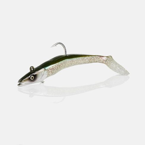 Savage Gear Sandeel Fishing Bait, 5 1/3 oz, Dirty Silver, Realistic Contours & Movement, Durable Construction, Two Tie Points, 5X Hooks, Holographic Eyes, Bait Keeper in Saudi Arabia