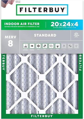 Filterbuy 14x20x1 Air Filter MERV 8 Dust Defense (1-Pack), Pleated HVAC AC Furnace Air Filters Replacement (Actual Size: 13.50 x 19.50 x 0.75 Inches) in Kuwait