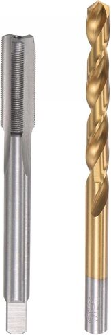uxcell M7 x 1 Straight Flute Thread Tap and 6.0mm Twist Drill Bit Set, Metric Titanium Plated 6542 High Speed Steel Machine Screw Thread Tap Threading Drilling Tool in Saudi Arabia