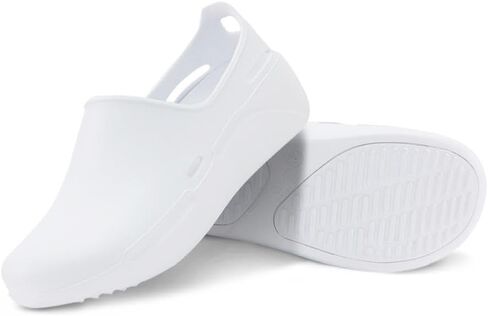 Anywear Streak Step-in Nurse Shoes for Women and Men, Oil- and Slip-Resistant EVA Kitchen Shoes, Work Shoes, 11, White in Kuwait