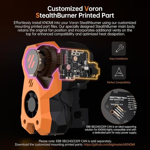 شاشة LCD ملونة صغيرة من BIGTREETECH KNOMI مقاس 1.28 بوصة مناسبة تمامًا EBB SB2209/SB2240 CAN لبرامج Voron StealthBurner الداعمة لـ Klipper in Saudi Arabia