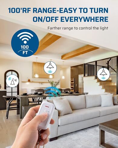 DEWENWILS Remote Control Light Socket, Wireless Remote Control Lamp Bulb Socket with Switch for Pull Chain Light Fixtures, 100FT Range, No Wiring Needed, ETL Listed(Shorter Version) in Saudi Arabia