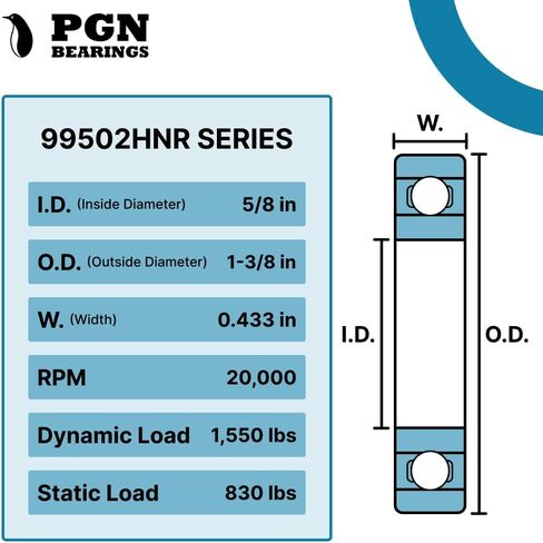 (10 Qty) PGN - 99502HNR Snap Ring & Sealed Ball Bearing - 5/8"x1-3/8"x7/16" - Replacement for Go Kart - Wheel Hub - Mini Bikes and Lawn Mowers in Saudi Arabia