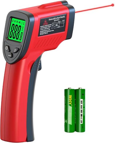 Upgrade Infrared Thermometer Gun -58°F~1112°F, Non-Contact Digital Laser Thermometer Gun, IR Temperature Temp Gun with Adjustable Emissivity & Max Measure for Cooking/BBQ/Fridge/Engine(Not for Human) in Kuwait