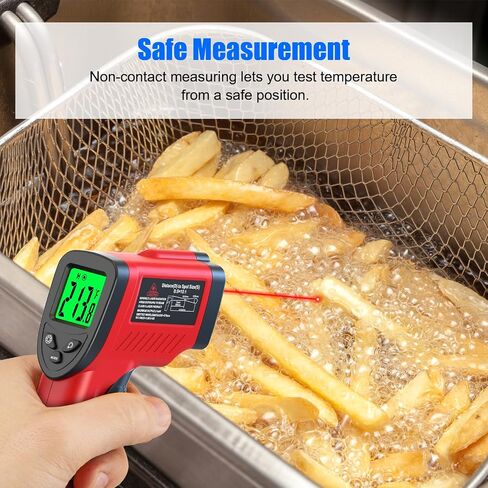 Upgrade Infrared Thermometer Gun -58°F~1112°F, Non-Contact Digital Laser Thermometer Gun, IR Temperature Temp Gun with Adjustable Emissivity & Max Measure for Cooking/BBQ/Fridge/Engine(Not for Human) in Kuwait