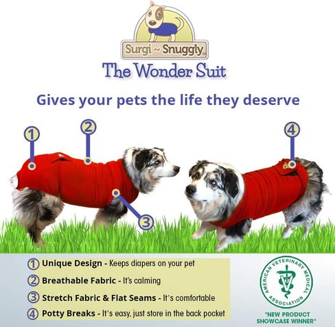 SurgiSnuggly Keeps Disposable Dog Diapers Female OR Male Dog Diaper Wraps On Your Dog, The Original Dog Body Suit is Better Than Dog Suspenders Fits L PP in Kuwait