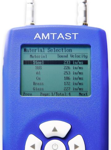 AMTAST Thickness Gauge Professional Digital Ultrasonic Thickness Tool Range 1.2~225mm 0.05-8.8inch LCD Meter Tester Measuring Tool in Kuwait