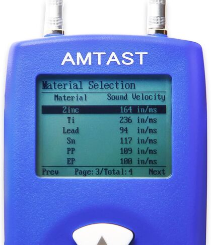 AMTAST Thickness Gauge Professional Digital Ultrasonic Thickness Tool Range 1.2~225mm 0.05-8.8inch LCD Meter Tester Measuring Tool in Kuwait