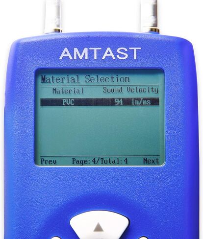 AMTAST Thickness Gauge Professional Digital Ultrasonic Thickness Tool Range 1.2~225mm 0.05-8.8inch LCD Meter Tester Measuring Tool in Kuwait