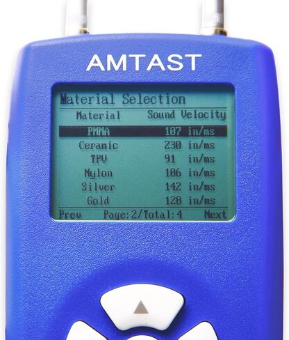 AMTAST Thickness Gauge Professional Digital Ultrasonic Thickness Tool Range 1.2~225mm 0.05-8.8inch LCD Meter Tester Measuring Tool in Kuwait