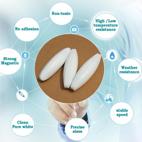 Magnetic Stirrer Stir Bar PTFE Magnetic Mixer Stir Bars (5X10mm, Olive Shape, 10pcs) in Kuwait