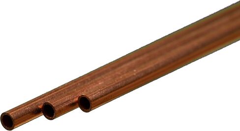 K&S Precision Metals 9870 أنبوب نحاسي مستدير ، 2 مم O.D. X .36 مم سمك الجدار × 300 مم طولًا، 4 قطع لكل حزمة، صنع في الولايات المتحدة الأمريكية in Kuwait