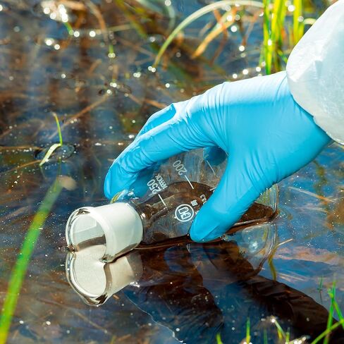 50ml Narrow Mouth Glass Erlenmeyer Flask with Ground Glass Stopper, 3.3 Borosilicate Glass Graduated Flask with Printed Graduation, HUAOU, Pack of 3 in Kuwait