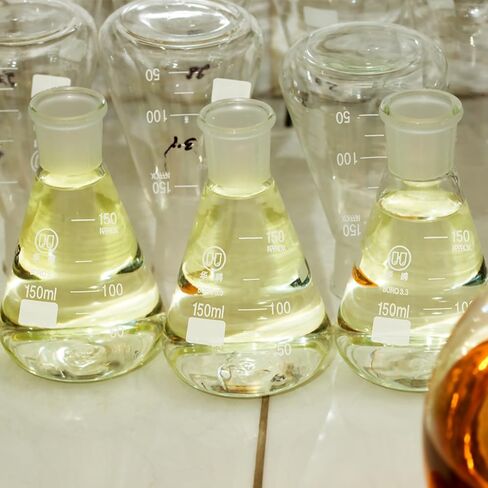 50ml Narrow Mouth Glass Erlenmeyer Flask with Ground Glass Stopper, 3.3 Borosilicate Glass Graduated Flask with Printed Graduation, HUAOU, Pack of 3 in Kuwait