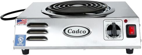 موقد كهربائي Cadco CSR-3T مقاس 14 بوصة مع (1) شعلة وعناصر تحكم لا نهائية، 120 فولت in Kuwait