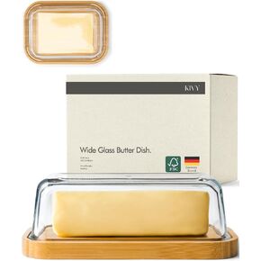 KIVY Glass butter dish with airtight lid that keeps butter soft - For countertop and refrigerator door shelf - Butter tray with lid fridge - Butter holder for counter - Covered butter dishes with lid in Kuwait