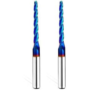 HZBIAO 3 الناي مدبب الكرة الأنف CNC راوتر بت نهاية المطاحن الصلبة كربيد دوامة قطع 2D و 3D نحت بت 1/4 بوصة عرقوب مع 1/8 قطر SQ333 in Kuwait