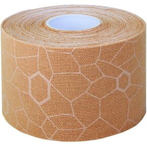 THERABAND Kinesiology Tape, Waterproof Physio Tape for Pain Relief, Muscle & Joint Support, Standard Roll with XactStretch Application Indicators, 2 Inch x 16.4 Foot Roll, Beige/Beige in Kuwait