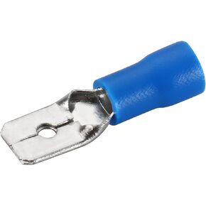 Baomain Male Quick disconnects Vinyl Insulated Spade Wire Connector Electrical Crimp Terminal 16-14AWG 6.3mm Blue MDD 2-250 Pack of 100 in Kuwait
