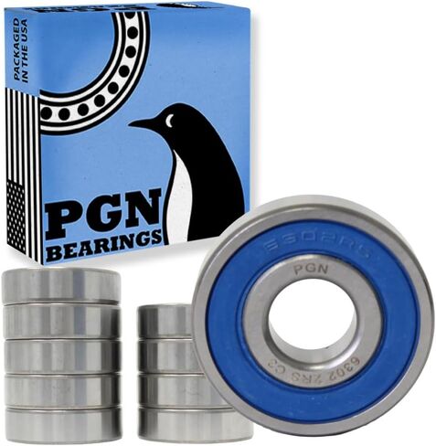 PGN (10 Pack) 6302-2RS Bearing - Lubricated Chrome Steel Sealed Ball Bearing - 15x42x13mm Bearings with Rubber Seal & High RPM Support in Saudi Arabia