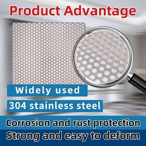 Perforated Metal Sheets,Perforated Stainless Steel Plate,304 Stainless Steel Metal mesh Plate,Metal mesh for DIY Projects,Used for Ventilation, Decoration, Equipment Protection Cover, hole0.32in in Kuwait