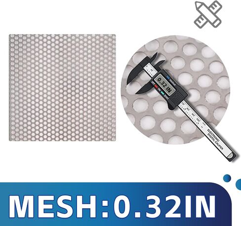 Perforated Metal Sheets,Perforated Stainless Steel Plate,304 Stainless Steel Metal mesh Plate,Metal mesh for DIY Projects,Used for Ventilation, Decoration, Equipment Protection Cover, hole0.32in in Kuwait