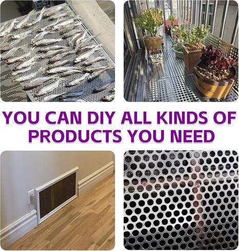 Perforated Metal Sheets,Perforated Stainless Steel Plate,304 Stainless Steel Metal mesh Plate,Metal mesh for DIY Projects,Used for Ventilation, Decoration, Equipment Protection Cover, hole0.32in in Kuwait