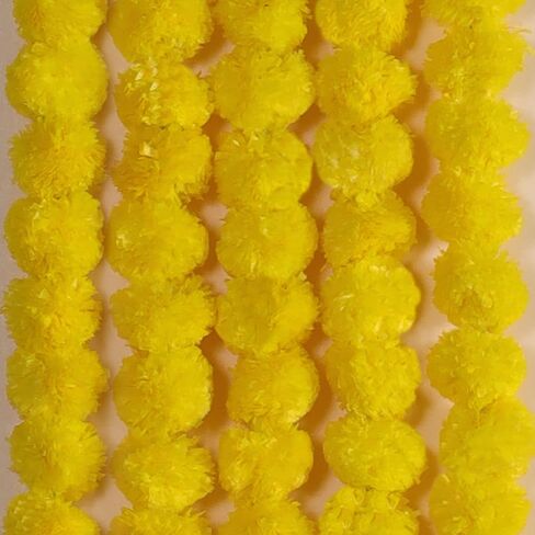 THE ART BOX 5 Pcs - 4.5 Feet Orange Artificial Marigold Garlands Halloween Diwali Decorations Wedding Fake Flowers Strands Fall Hanging Christmas India Festival Decor in Kuwait