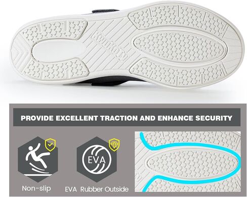 KWUKOTY Women's Diabetic Shoes | Adjustable Sneakers | Lace-Free | Plantar Fasciitis/Edema/Swollen Feet/Bunions | Black Size 8 in Kuwait