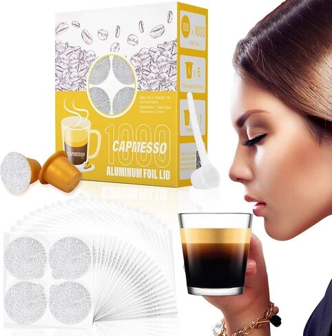 CAPMESSO Foil Lids for Nespresso OriginalLine: 120 pcs Aluminum Seals 37mm in Saudi Arabia