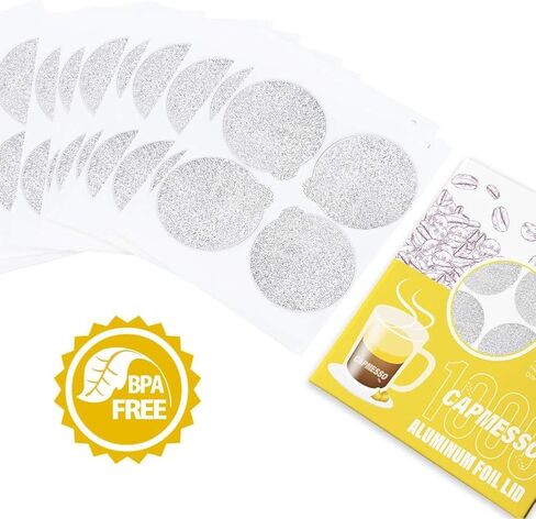 CAPMESSO Foil Lids for Nespresso OriginalLine: 120 pcs Aluminum Seals 37mm in Saudi Arabia