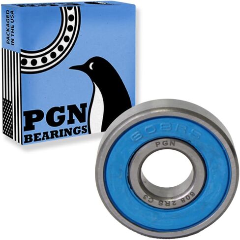 PGN (10 Pack) 608-2RS Bearing - Lubricated Chrome Steel Sealed Ball Bearing - 8x22x7mm Bearings with Rubber Seal & High RPM Support in Kuwait