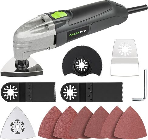 GALAX PRO 3.5A 6 Variable Speed Oscillating Multi Tool Kit with Quick Clamp System Change and 30pcs Accessories, Oscillating Angle:4° for Cutting, Sanding, Grinding in Kuwait