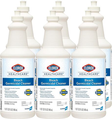 CloroxPro Healthcare Bleach Germicidal Cleaner Pull-Top, Healthcare Cleaning and Industrial Cleaning, 32 Ounces (Pack of 6) - 68832 in Saudi Arabia