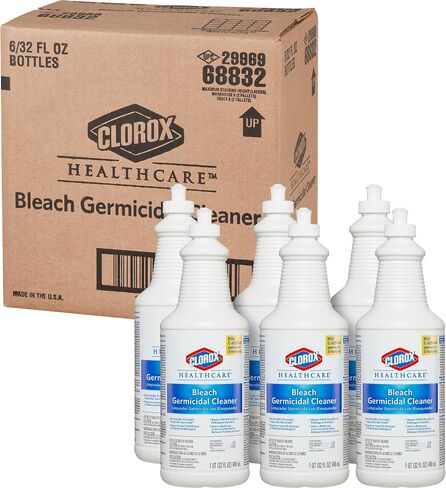 CloroxPro Healthcare Bleach Germicidal Cleaner Pull-Top, Healthcare Cleaning and Industrial Cleaning, 32 Ounces (Pack of 6) - 68832 in Saudi Arabia