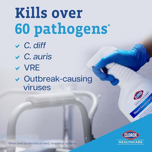 CloroxPro Healthcare Bleach Germicidal Cleaner Pull-Top, Healthcare Cleaning and Industrial Cleaning, 32 Ounces (Pack of 6) - 68832 in Kuwait