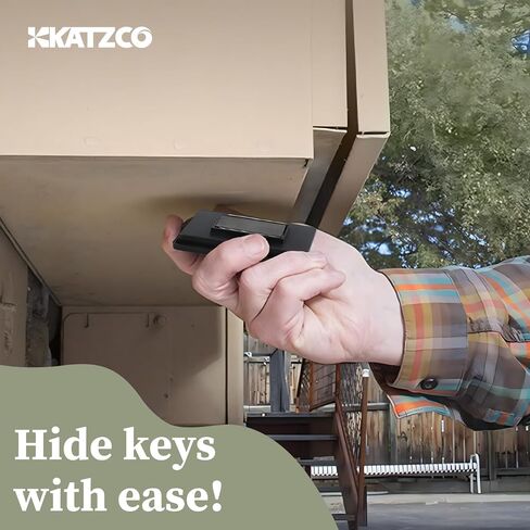 حامل مفاتيح مغناطيسي من Katzco - 3 عبوات - 1.25 × 2.75 بوصة - حافظات بلاستيكية سوداء متينة مع مغناطيس قوي - للمقصورات الآمنة، ومفاتيح السيارة الإضافية، والمنزل، والمزيد in Kuwait