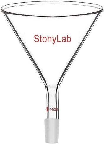 StonyLab Glass Short Stem Powder Funnel with 100 mm Top O.D. and 19/22 Inner Joint Filter Funnel Glass Funnel in Kuwait