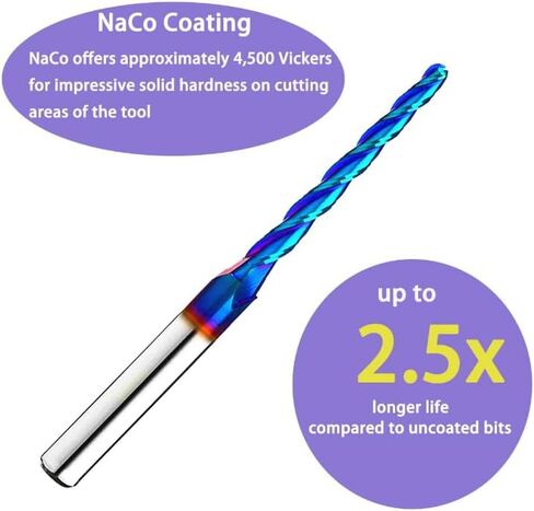 HZBIAO 3 الناي مدبب الكرة الأنف CNC راوتر بت نهاية المطاحن الصلبة كربيد دوامة قطع 2D و 3D نحت بت 1/4 بوصة عرقوب مع 1/8 قطر SQ333 in Kuwait